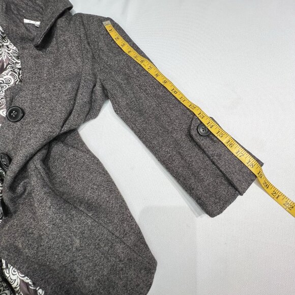 CAbi Shakespeare Swing Tweed Coat Sz 4 Brown Wool Blend Academia Office - Picture 10 of 16